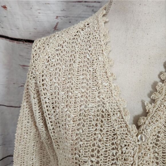 Vintage Hand Loomed Irish Linen Sweater and Skirt Set Size Medium - Picture 4 of 6